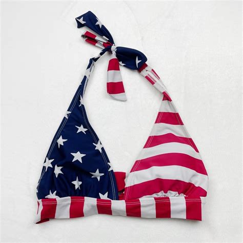Vintage American Flag Triangle Bikini Gem