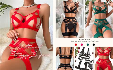 Amazon Vuuean Lingerie Choker Garter Set For Women Sexy Strappy Underwire Corset Push Up