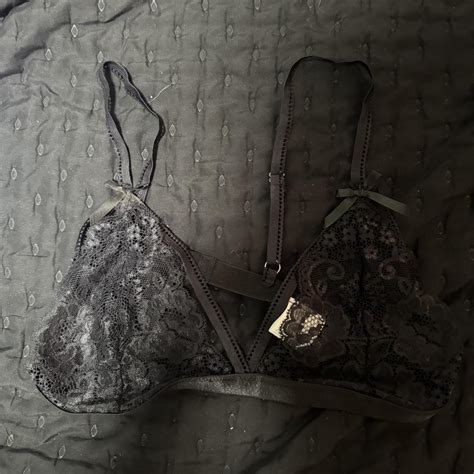 Black Lingerie Bra Top Depop