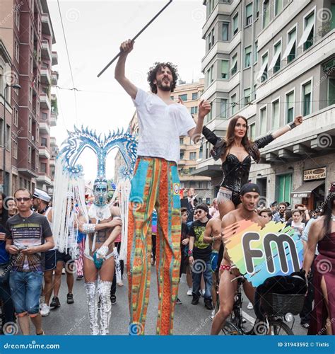 People At Gay Pride Parade In Milan Italy Editorial Photography Image Of Milan Pride