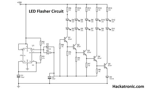 Led Flasher Using 555 Timer