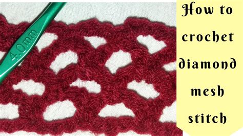 How To Crochet Diamond Mesh Stitch In Tamil Easy Crochet Tutorial Youtube