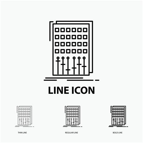 Audio. control. mix. mixer. studio Icon in Thin. Regular and Bold Line
