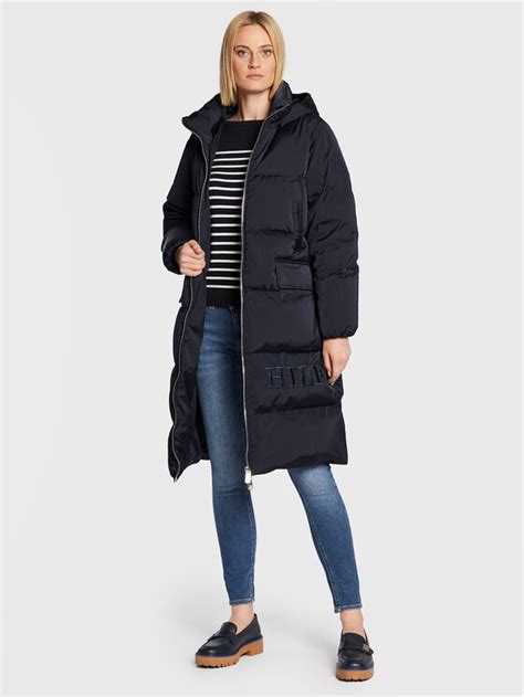 Tommy Hilfiger Daunenjacke Satten Ww Ww Dunkelblau Regular Fit