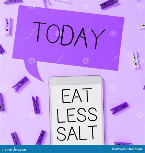 Text Showing Inspiration Eat less Salt. Word for Reducing the Sodium