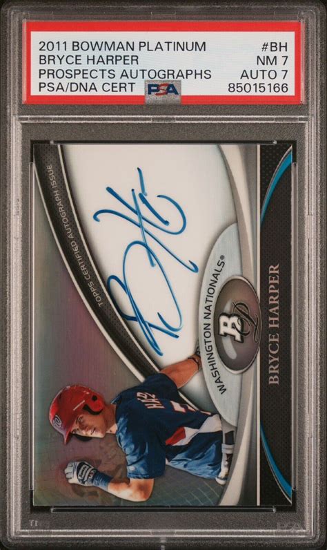 2011 Bowman Platinum Bryce Harper Bh Prospects Autographs Auto Psa 7