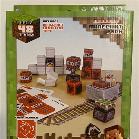 Minecraft Papercraft Overworld Minecart Pack Paper Crafts Minecraft Toys Vinyl Figures Toys