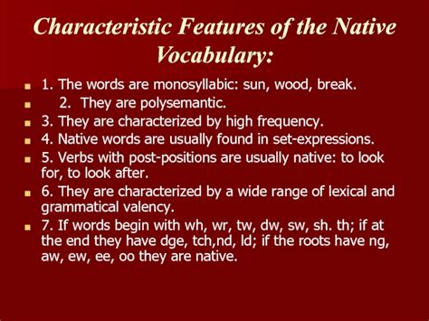 Words Of Native Origin And Borrowings Causes And Ways Of Borrowings