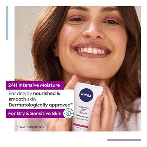 NIVEA Nourishing Day Cream Dry Sensitive Skin SPF15 50ml Skin