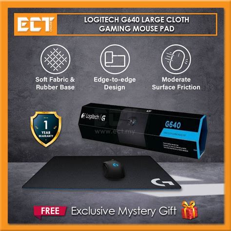 Logitech G640 Large Cloth Gaming Mouse Pad - 400mm x 460mm x 3mm (943 ...
