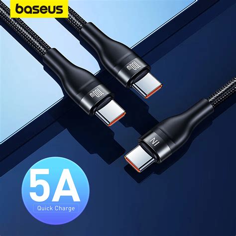 Baseus Em Cabo Usb C W Pd Tipo C Para Usb C Qc Cabo De