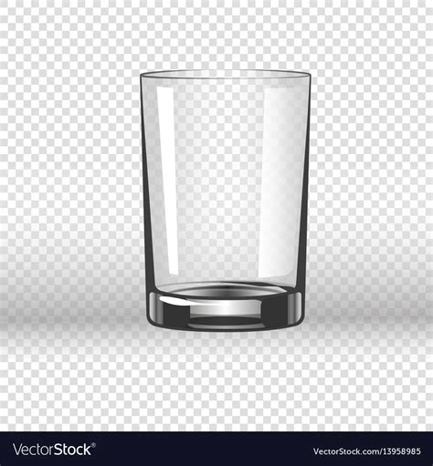 Clear Glassy Cup For Water Empty Drinking Glass Vector Image