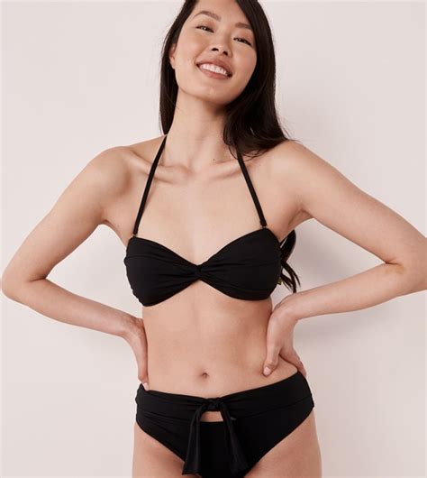 Buy La Vie En Rose Solid Twisted Bandeau Bikini Top In Black ThStreet UAE