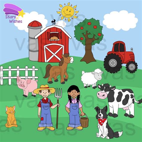 Farm Clip Art Farm Clipart Farm Animals Clipart Clipart | Etsy