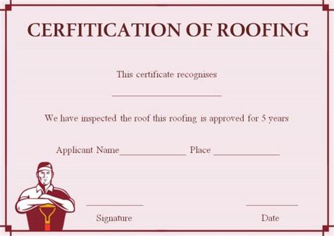 Roof Certificate Templates Completely Online And Free To Personalize Template Sumo