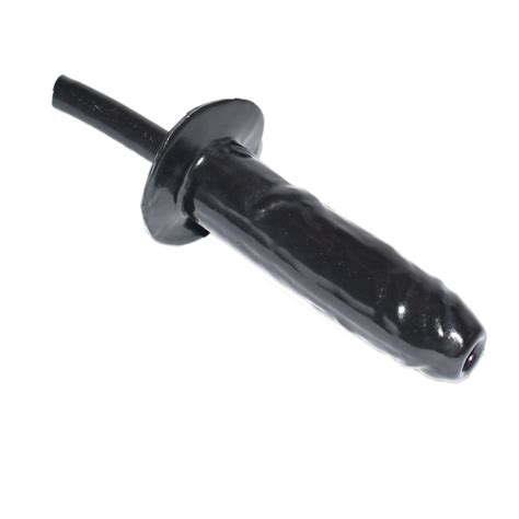 Rubberfashion Latex Dildo Enema Latex Penis Medium Realistic Dildo With Tube For Women And Men