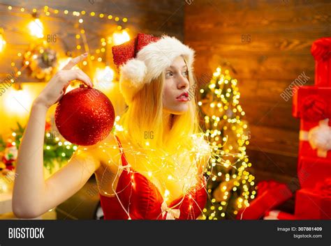 Red Lingerie Christmas Image Photo Free Trial Bigstock