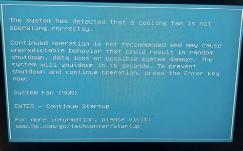 The System Has Detected That A Cooling Fan Is Not Operating Hp