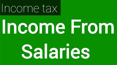 Income From Salaries Income Tax Income From Salaries In Income Tax