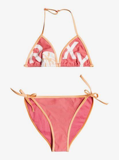 Perfect Surf Time Tiki Tri Bikini Set For Girls 8 16 Roxy