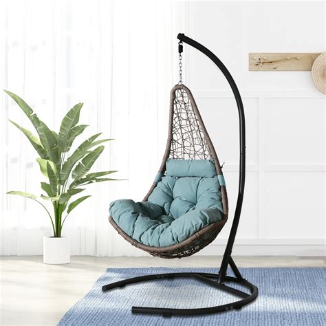 Ulax Furniture Indoor Outdoor Wicker Hanging Basket Swing Chair