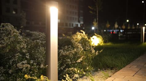 courtyard area of the residential complex at night, lighting of paths