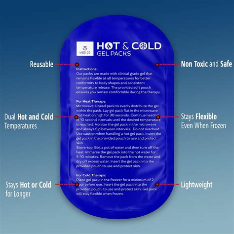 Reusable Gel Ice Packs For Injuries Hot Cold Compress Wraps For Pain Relief Swelling