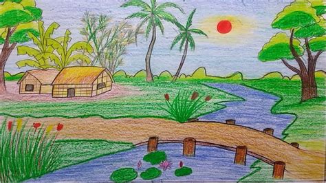 Natural Scenery Drawing At Paintingvalley Explore Collection Of