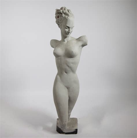 Lot Art Deco Sculpture Of A Naked Lady In Plaster