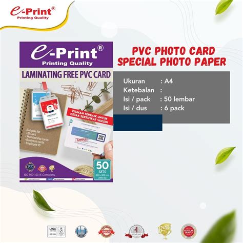 E Print Photo Card Laminating Kartu Foto Laminating PVC Card Laminating