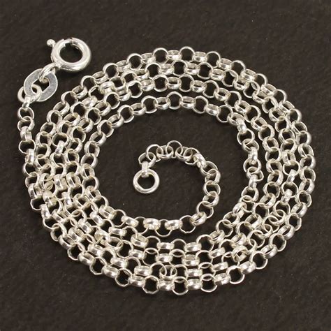 Wholesale 2mm 925 Solid Sterling Silver Jewelry Necklace Rolo Chain