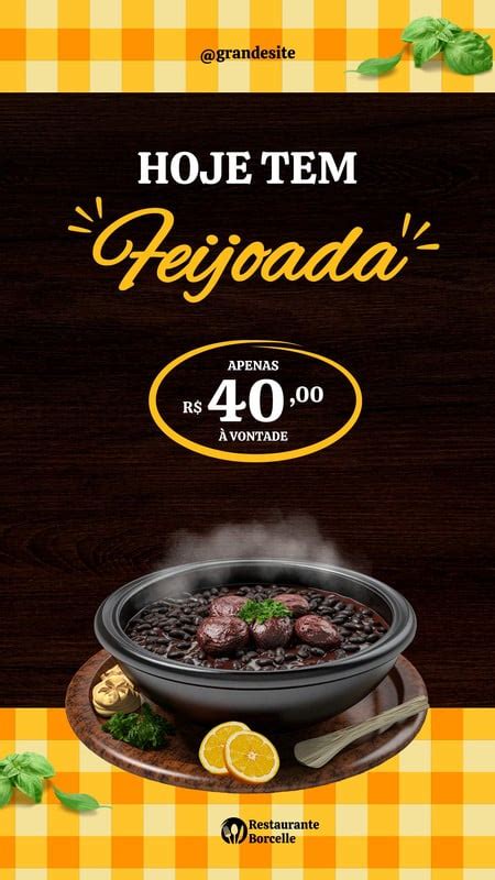 Página 4 Modelos de Feijoada customizáveis e grátis