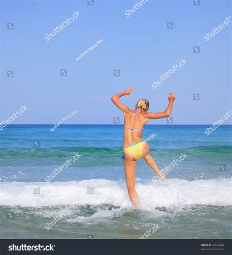 Sexy Woman Wearing Bikini Posing On Foto Stok 45653428 Shutterstock