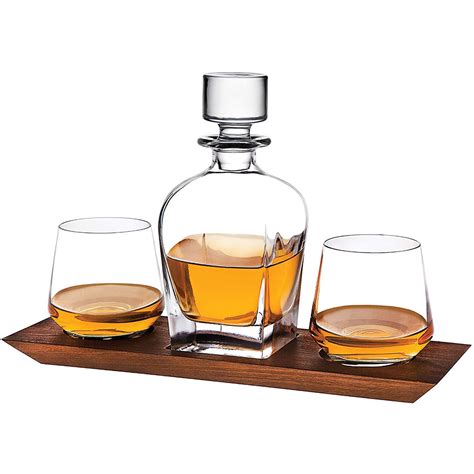 Whisky Decanter By The Wine Savant And Wooden Tray For Mothers Day