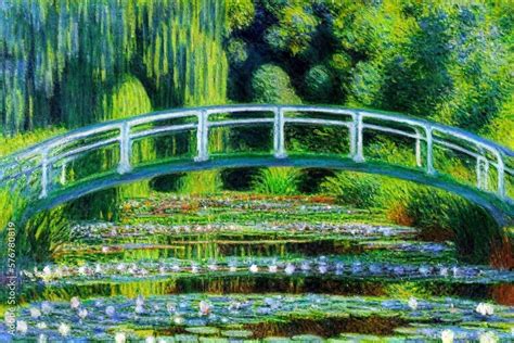 Bridge Over A Pond Of Water Lilies By Claude Monet French