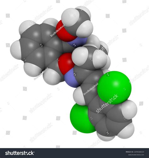 Fenaminstrobin Fungicide Molecule D Rendering Atoms Stock Illustration