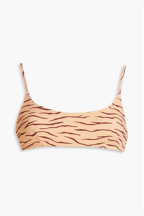 Buy Onia Sarita Tiger Print Bikini Top Neutral S Sand At 69 Off