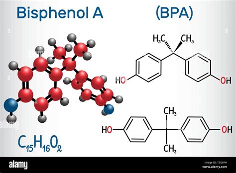 Bisphenol A Bpa Molecule Structural Chemical Formula And Molecule