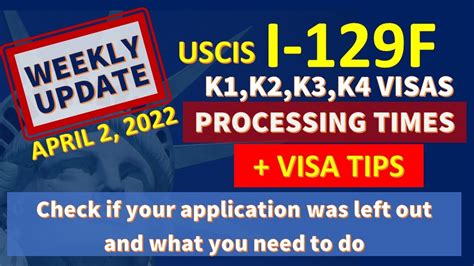 K Visas K1 Fiancé K2 K3 K4 April 2 2022 Update on I 129F USCIS