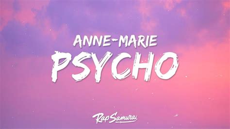 Anne Marie X Aitch PSYCHO Lyrics 1 Hour Version YouTube