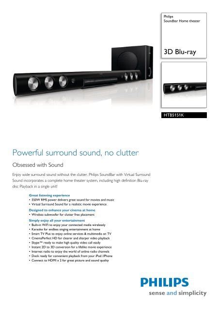 HTB5151K/51 Philips Soundbar Home theater
