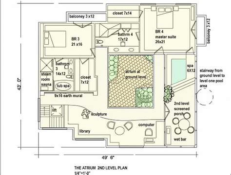 Atrium House 2n Level PlanC Kent Mccoy Flickr