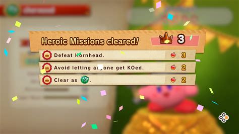 Heroic Missions Cleared Super Kirby Clash Interface In Game