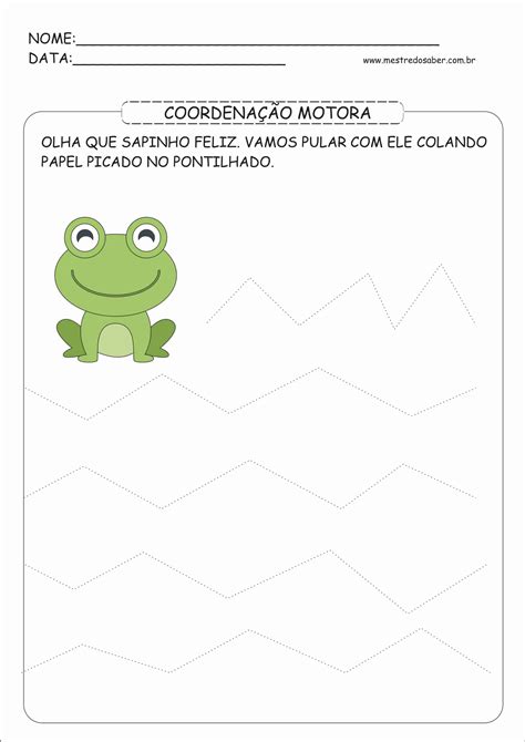 Coordenação Motora Atividade De Colagem Educação Infantil