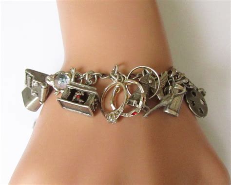 Silver Charm Bracelet Great Britain Theme With 27 Charms Etsy Uk