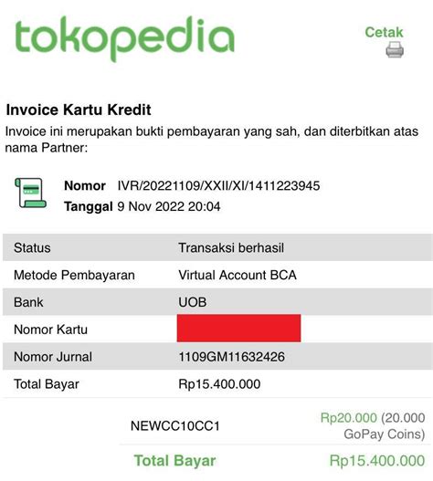 Uang Juta Rupiah Tersangkut Di Layanan Pembayaran Kartu Kredit Tokopedia