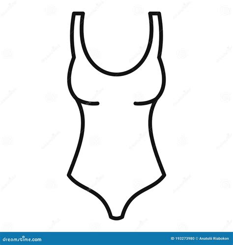 Hot Girl Swimsuit Icon Outline Style Stock Vector Illustration Of Retro Objects