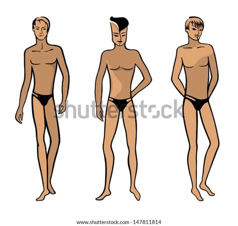Full Length Front View Standing Naked Stock Illustration Shutterstock