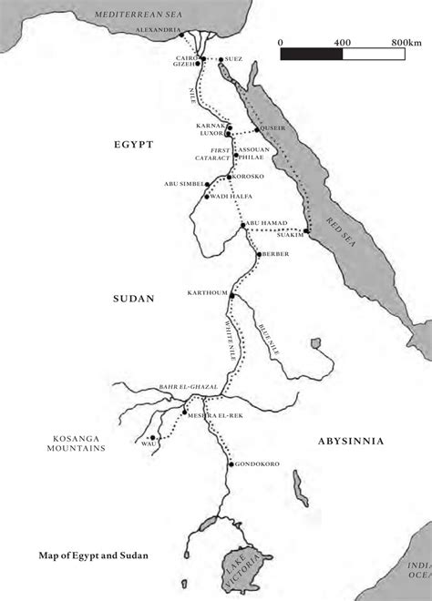 Map of Egypt and Sudan - Fateful Journey