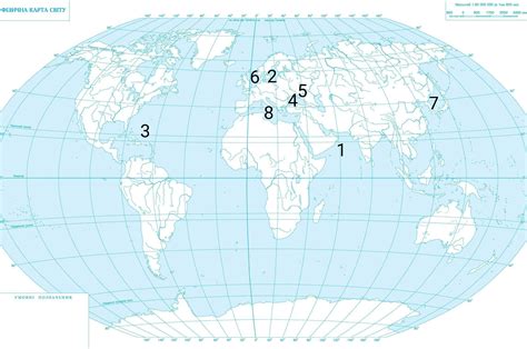 4. Знайди на карті моря Світового океану: 1) Аравійське, 1) Балтійське ...